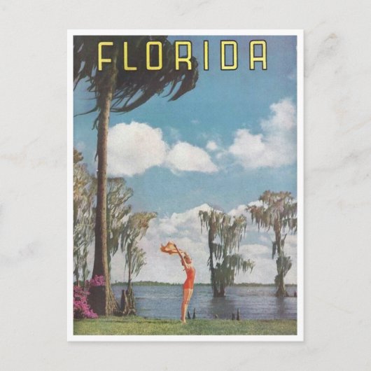 Carte Postale Femme publicitaire vintage Floride (Devant)