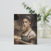 Carte Postale Femme qui fait du pain (Debout devant)