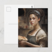 Carte Postale Femme qui fait du pain (Devant / Derrière)