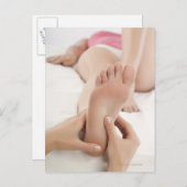 Carte Postale Femme recevant le massage de pied (Devant / Derrière)
