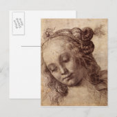 Carte Postale Femme regardant vers le bas (Devant / Derrière)