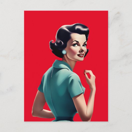 CARTE POSTALE FEMME RETRO 1950 (Devant)