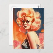 Carte Postale femme rétro apocalyptique (Devant / Derrière)