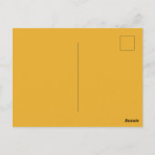 Carte Postale Femme robe jaune Fleur blanche (Dos)