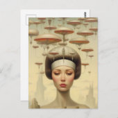 Carte Postale Femme Scifi Steampunk (Devant / Derrière)