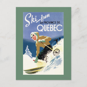 Carte Postale Femme Skiing - Poster anglais et français