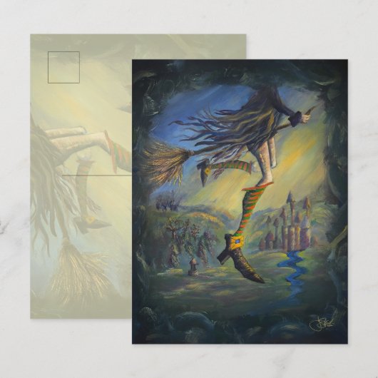 Carte Postale Femme Sorcière (Devant / Derrière)