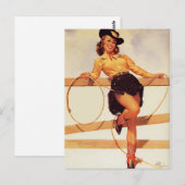 Carte Postale Femme souriante vers le haut (Devant / Derrière)