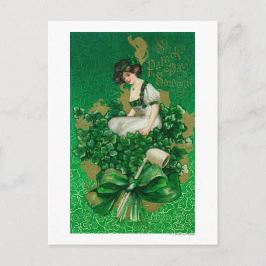 Carte Postale Femme Souvenir de la Saint Patrick sur la scène de (Devant)