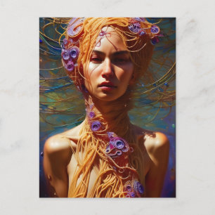 Carte Postale Femme Spaghetti
