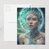 Carte Postale Femme spatiale Belle Scifi (Devant / Derrière)
