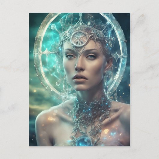 Carte Postale Femme spatiale Belle Scifi (Devant)