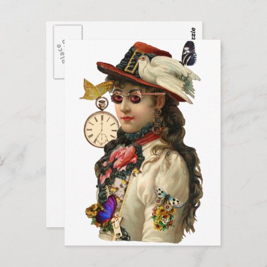 Carte Postale Femme SteamPunk (Devant / Derrière)