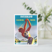 Carte Postale Femme sur le golf en Suisse, Lenzerheide, Valbella (Debout devant)