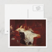 Carte Postale Femme sur un canapé rouge (Devant / Derrière)