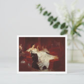 Carte Postale Femme sur un canapé rouge (Debout devant)