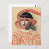 Carte Postale Femme surréaliste de menthe (Devant / Derrière)