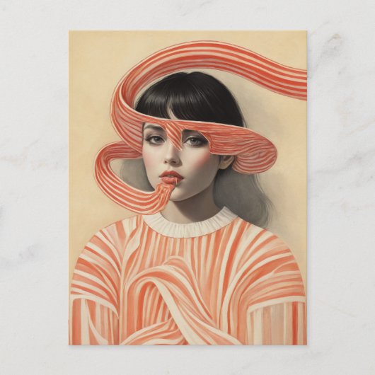 Carte Postale Femme surréaliste de menthe (Devant)