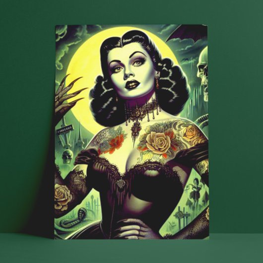 Carte Postale Femme Tattoo Goth