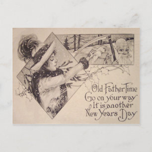 Carte Postale Femme Temps Père Faux Cythère