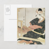 Carte Postale Femme tissant (Devant / Derrière)