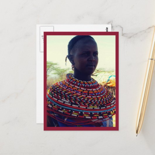 Carte Postale Femme Tribale Samburu (Devant/Arrière en situation)