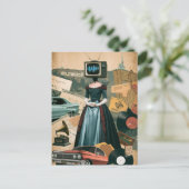 Carte Postale Femme TV vintage (Debout devant)