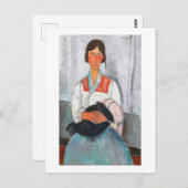 Carte Postale Femme tzigane avec bébé, Modigliani (Devant / Derrière)