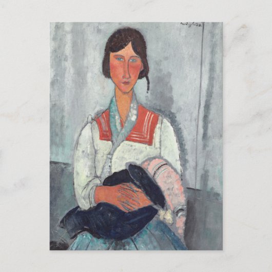 Carte Postale Femme tzigane avec bébé par Amedeo Modigliani (Devant)