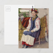 Carte Postale Femme ukrainienne vintage (Devant / Derrière)
