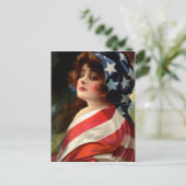 Carte Postale Femme US Drapeau 4 juillet (Debout devant)