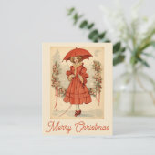 Carte Postale Femme victorienne de neige de Noël (Debout devant)