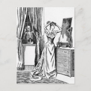 Carte Postale Femme victorienne du monstre Skeleton Ghoul