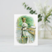 Carte Postale Femme victorienne jouant du piano (Debout devant)