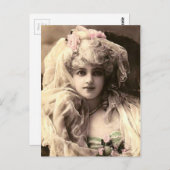Carte Postale Femme victorienne vintage (Devant / Derrière)