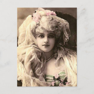 Carte Postale Femme victorienne vintage