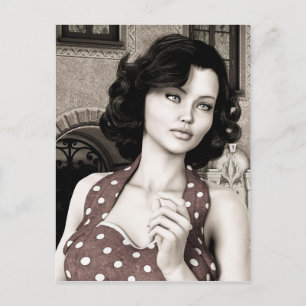 Carte Postale Femme Vintage