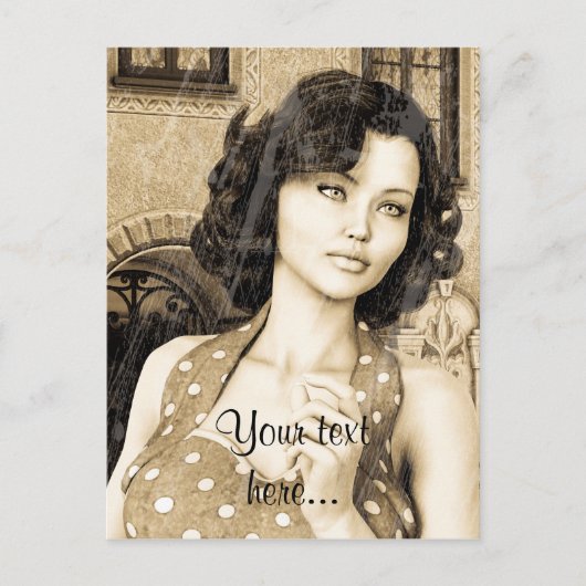 Carte Postale Femme Vintage (Devant)