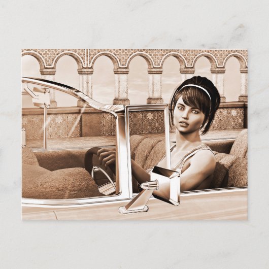 Carte Postale Femme Vintage (Devant)