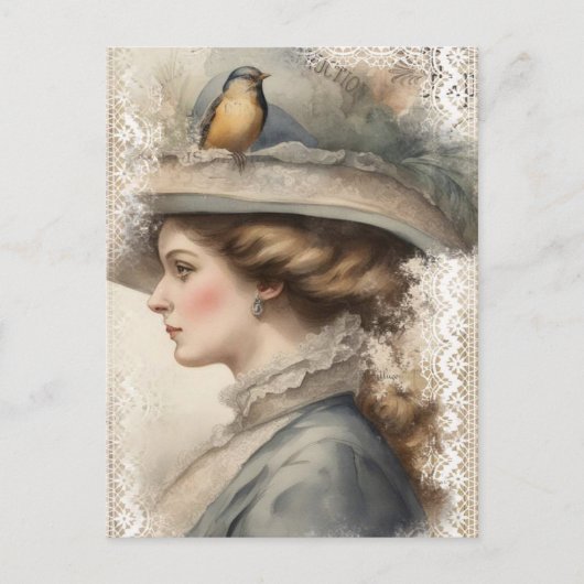 Carte Postale Femme Vintage (Devant)