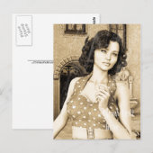 Carte Postale Femme Vintage (Devant / Derrière)