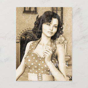 Carte Postale Femme Vintage