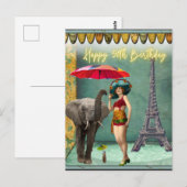 Carte Postale Femme Vintage Funky 50e Anniversaire (Devant / Derrière)