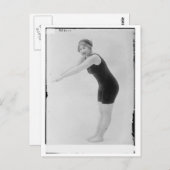 Carte Postale Femme vintage nageuse (Devant / Derrière)