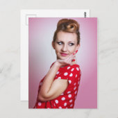 Carte Postale Femme vintage rétro (Devant / Derrière)
