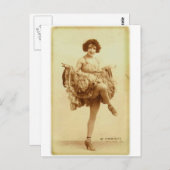 Carte Postale Femme vintage Rétro Française Can-Can Dancer (Devant / Derrière)