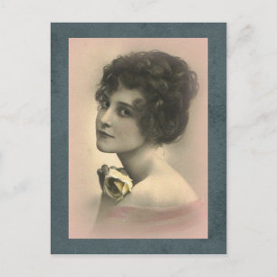 Carte postale femme Vintage rose