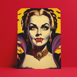 Carte Postale Femme vintage Vampire