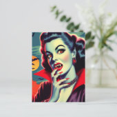 Carte Postale Femme vintage Vampire (Debout devant)