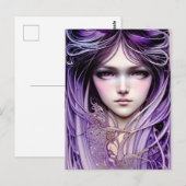 Carte Postale Femme violette (Devant / Derrière)